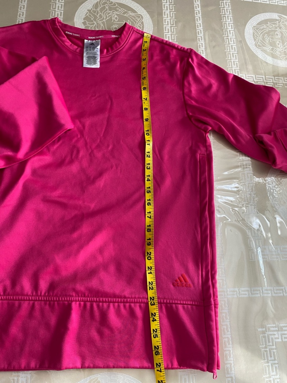 adidas Bright Pink Long Sleeve Crew Sweatshirt - Picture 4 of 10
